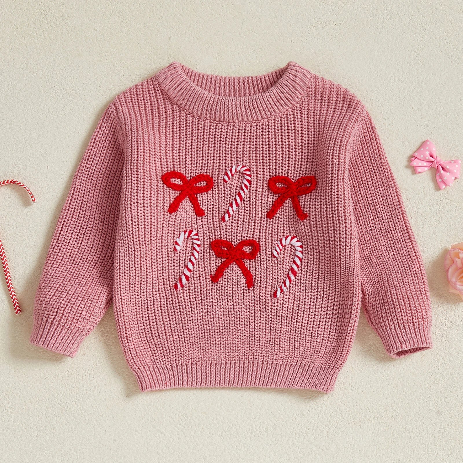 Bows & Canes Kids' Christmas Jumper