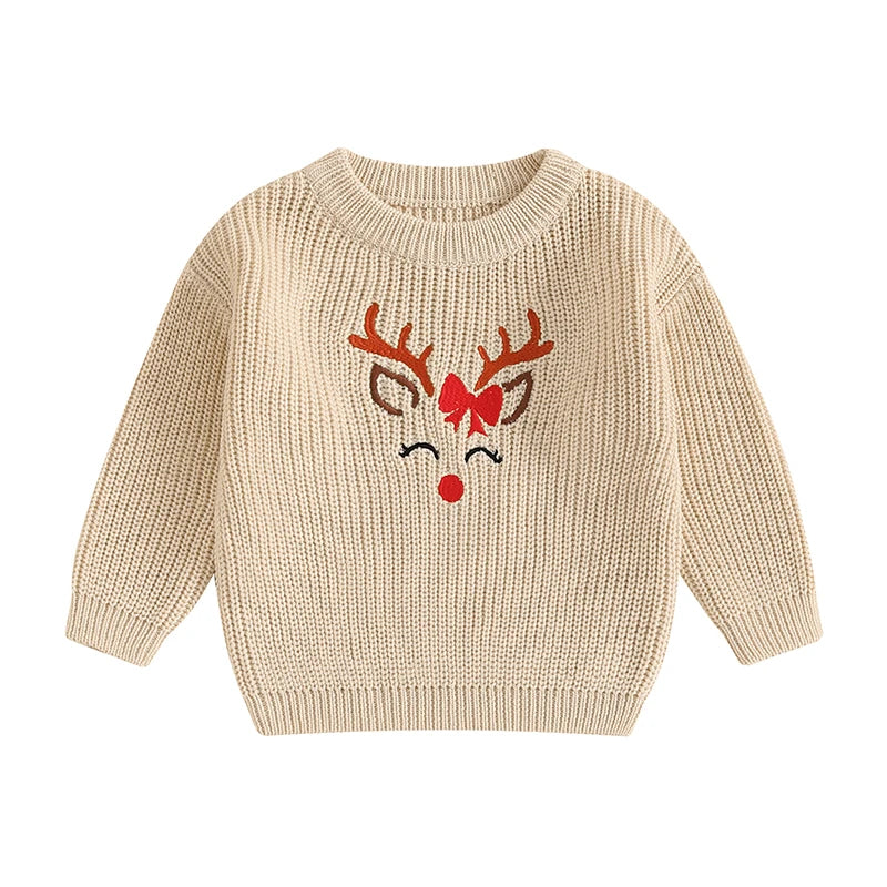 Sweet Deer Baby & Toddler Christmas Jumper - Cream