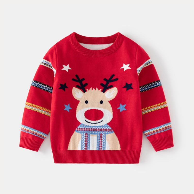Starry Rudolph Kids' Christmas Jumper
