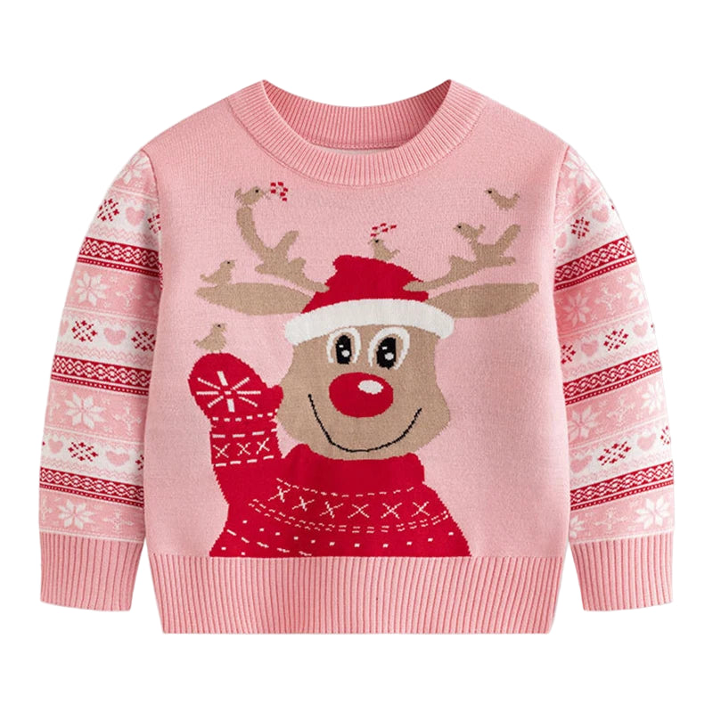 Waving_Rudolf_-_Kids_Christmas_jumper 1