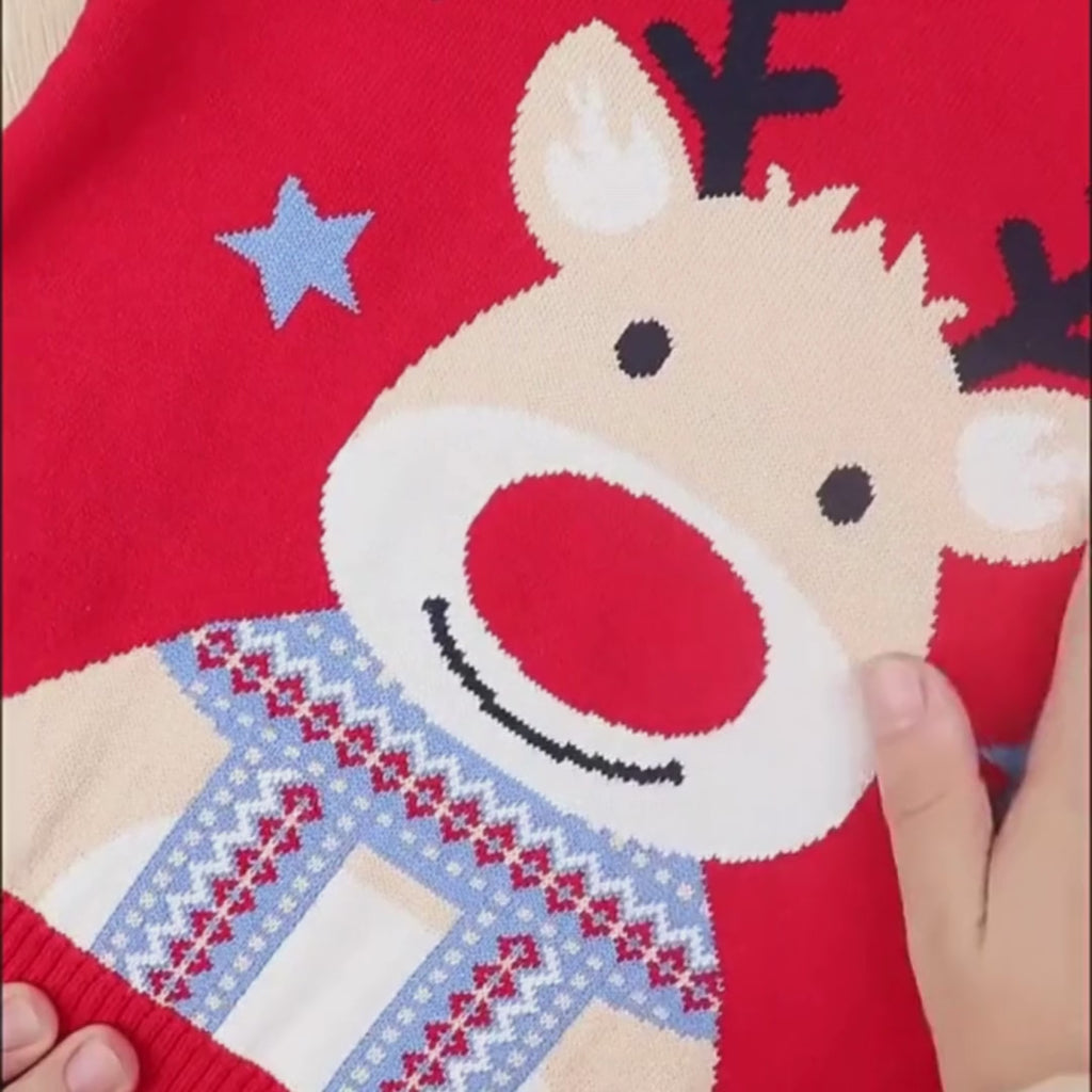 Starry Rudolph Kids' Christmas Jumper