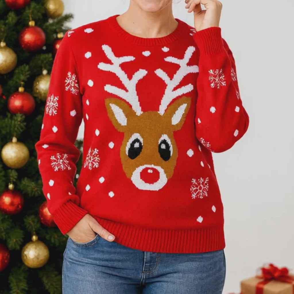 Rudolf in the Snow Womens' Christmas Jumper